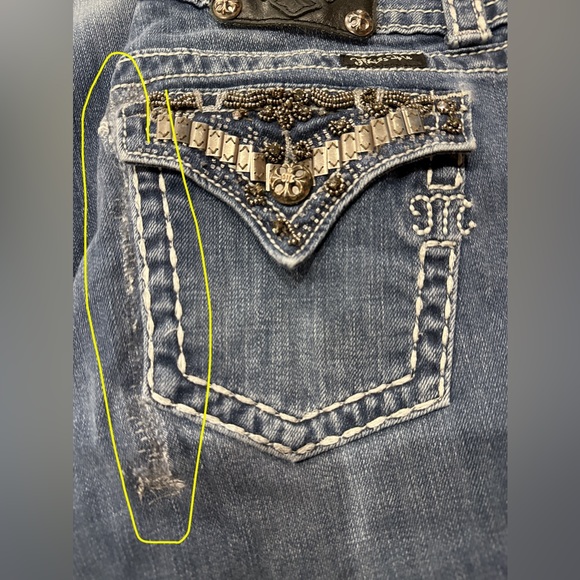 🌺Miss Me Gunmetal Bling Pockets, Boot Cut Jeans JP4656-6 Women’s Size 31🌸🌺 - Picture 4 of 14